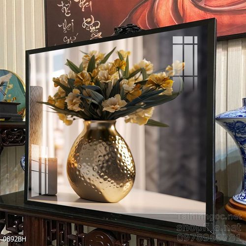 Tranh bình hoa 3D tuyệt đẹp