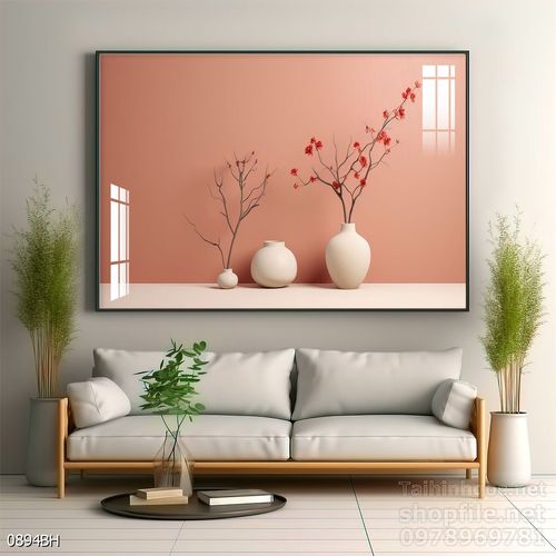 Mẫu tranh bình hoa mới nhất trang trí phòng khách, phòng ăn