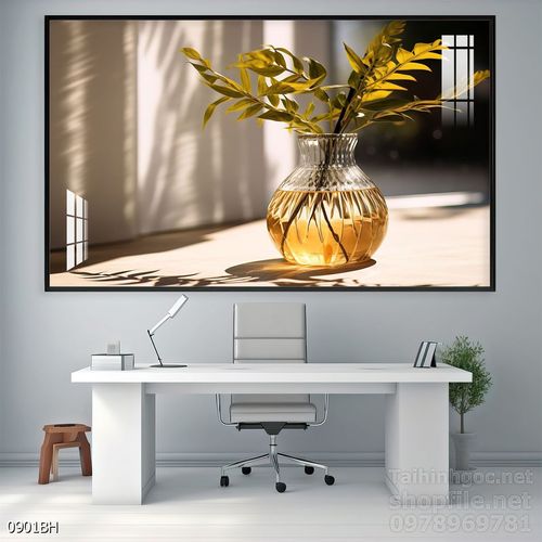 File tranh bình hoa đẹp decor tường nhà trang trí