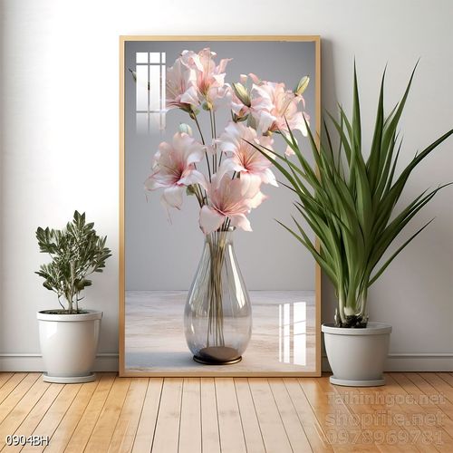 Tranh bình hoa đẹp decor trang trí tường
