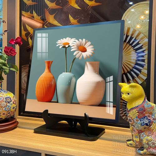 Mẫu tranh bình hoa nghệ thuật decor trang trí tường