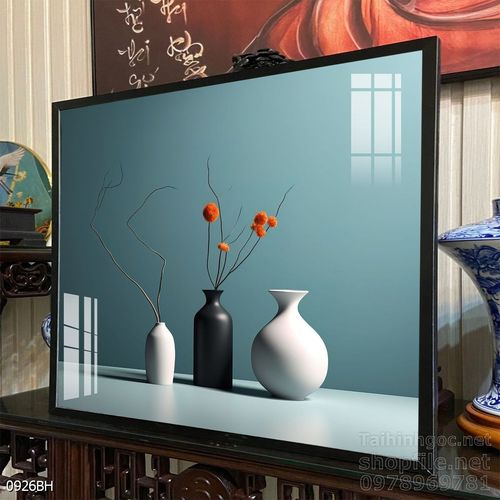 Mẫu tranh bình hoa nghệ thuật decor tường 