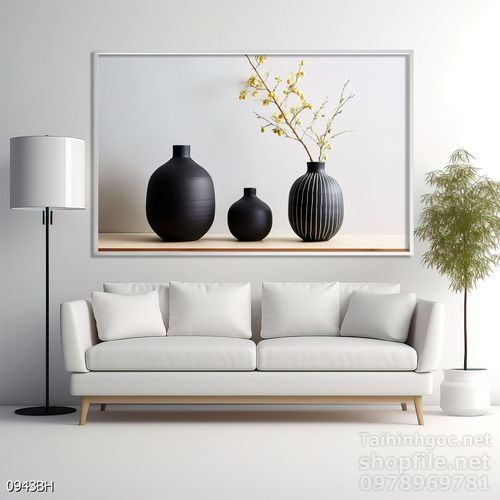 Tranh bình hoa đẹp decor trang trí tường