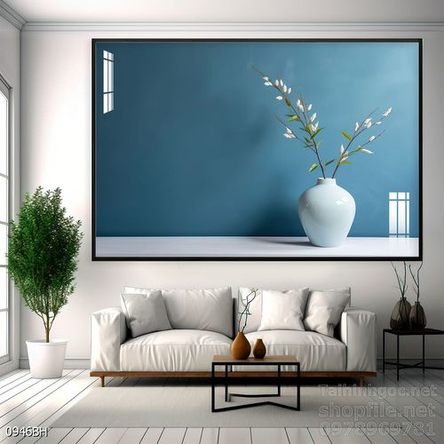 Mẫu tranh bình hoa nghệ thuật decor tường 