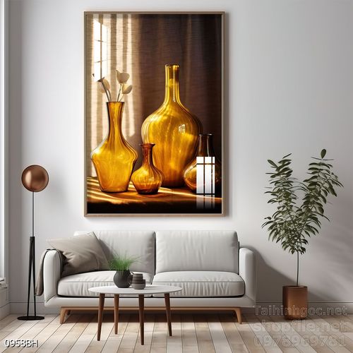 File tranh bình hoa đẹp decor tường nhà trang trí