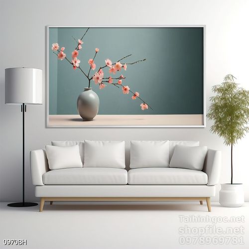 Mẫu tranh bình hoa nghệ thuật decor trang trí tường