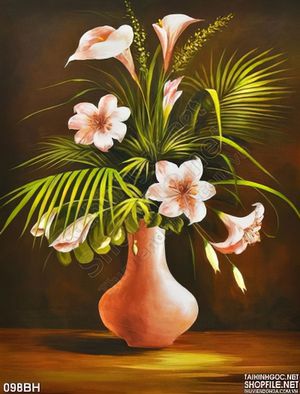 Tranh bình hoa đẹp độc đáo