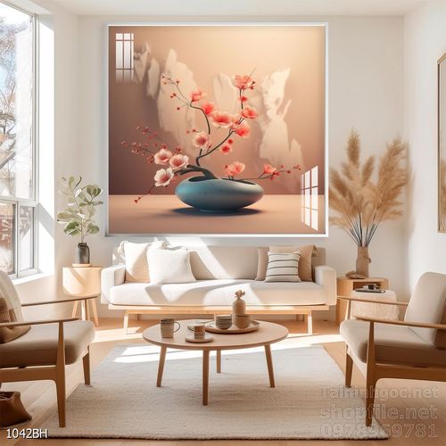 Mẫu tranh bình hoa nghệ thuật decor trang trí tường