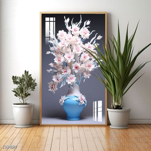 Tranh bình hoa hiện đại treo tường sang trọng ý nghĩa