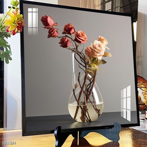 Mẫu tranh bình hoa nghệ thuật decor tường 