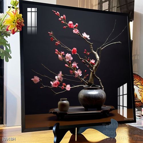 Mẫu tranh bình hoa nghệ thuật decor trang trí tường