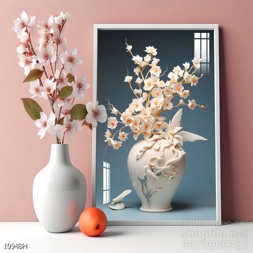 Mẫu tranh bình hoa đẹp hiện đại trang trí tường nhà