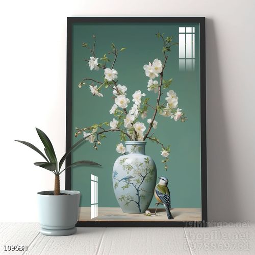 Mẫu tranh bình hoa trang trí tường đẹp tinh tế