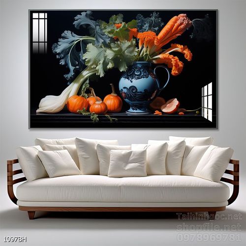 File tranh bình hoa đẹp decor tường nhà trang trí