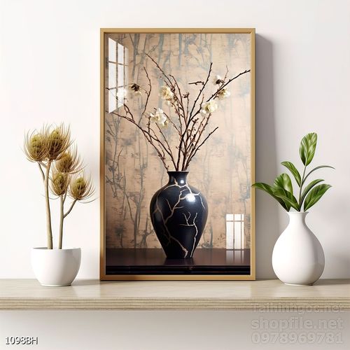 Tranh bình hoa đẹp tinh tế mẫu mới nhất