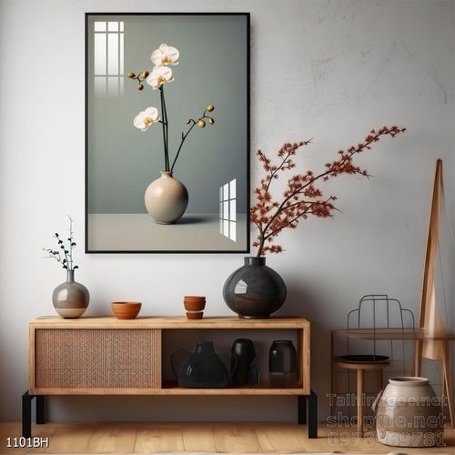 Tranh bình hoa đẹp decor trang trí tường