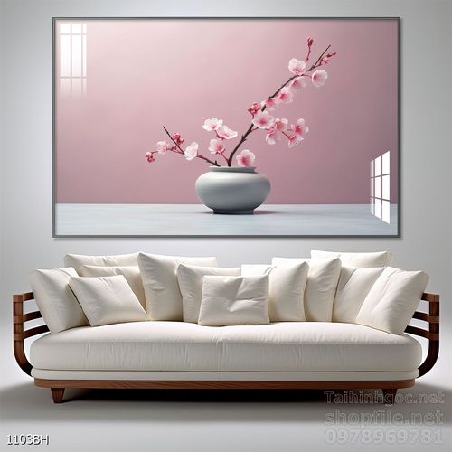 Tranh bình hoa hiện đại treo tường sang trọng ý nghĩa