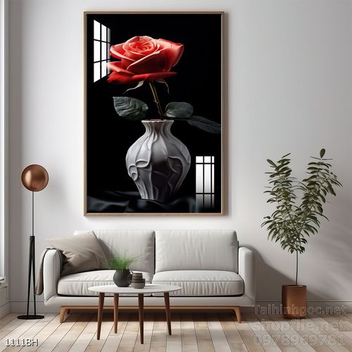 Mẫu tranh bình hoa nghệ thuật decor trang trí tường