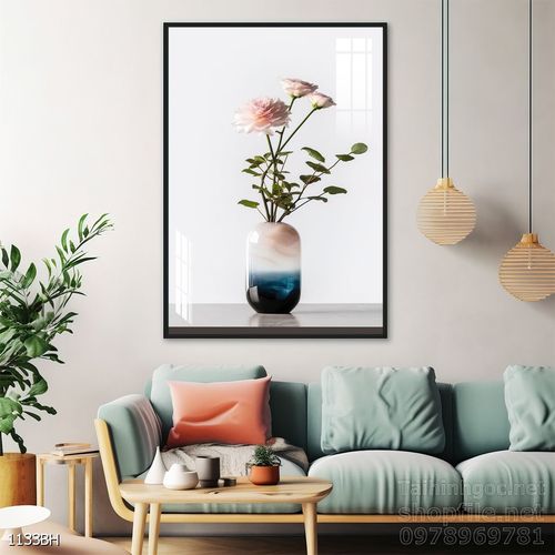 Mẫu tranh bình hoa đẹp hiện đại trang trí tường nhà