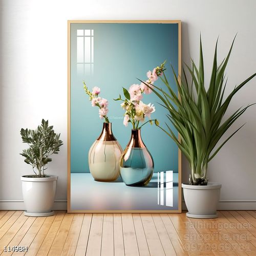 Mẫu tranh bình hoa sang trọng đẹp độc đáo