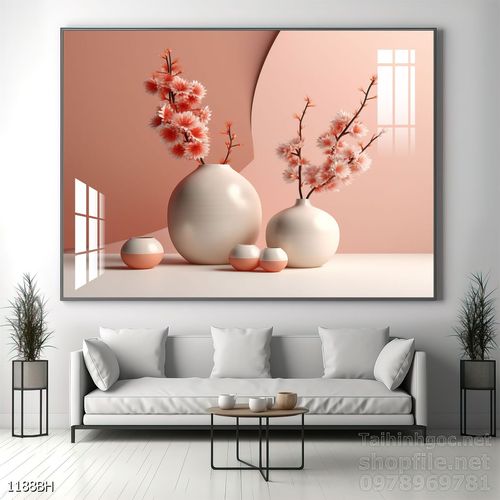 Tranh bình hoa đẹp decor trang trí tường