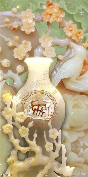 Tranh bình hoa giả ngọc đẹp
