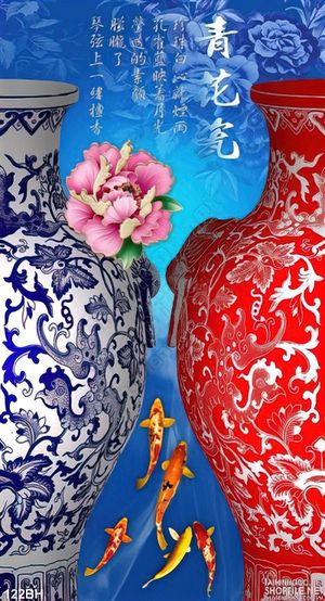 Tranh bình hoa thư pháp đẹp độc đáo