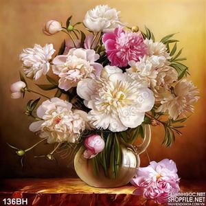 Tranh bình hoa hồng sơn dầu