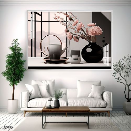 Mẫu tranh bình hoa trang trí tường đẹp tinh tế