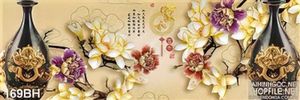 Tranh chậu hoa cổ và mà hoa đẹp ấn tượng