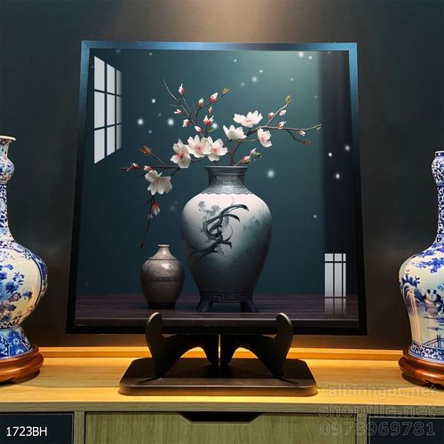 Mẫu tranh bình hoa nghệ thuật decor tường 