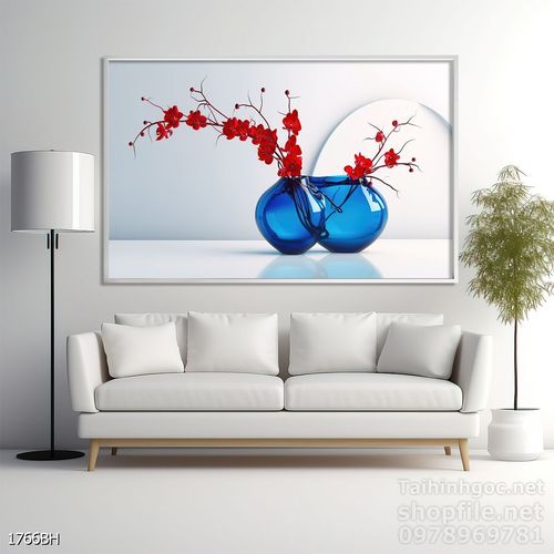Tranh bình hoa nghệ thuật sang trọng
