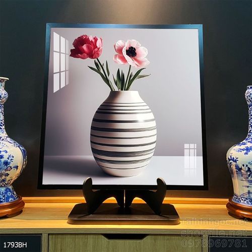 Mẫu tranh bình hoa nghệ thuật decor tường 