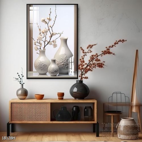 Mẫu tranh bình hoa nghệ thuật decor tường 