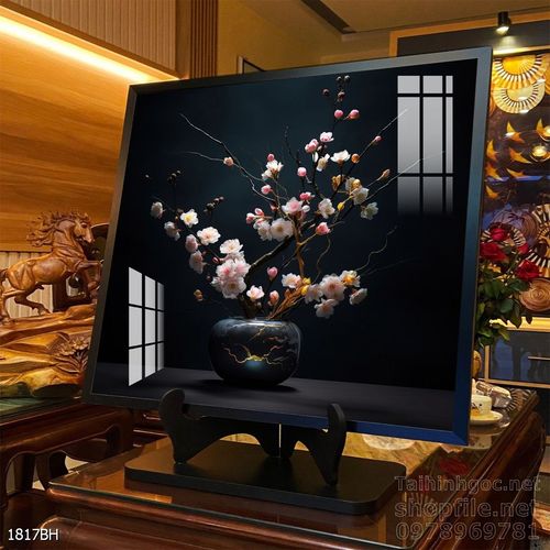 Tranh bình hoa đẹp trang trí tường