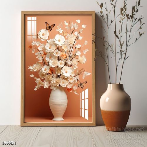 Tranh bình hoa 3D tuyệt đẹp