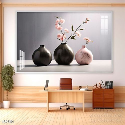 Mẫu tranh bình hoa đẹp hiện đại trang trí tường nhà