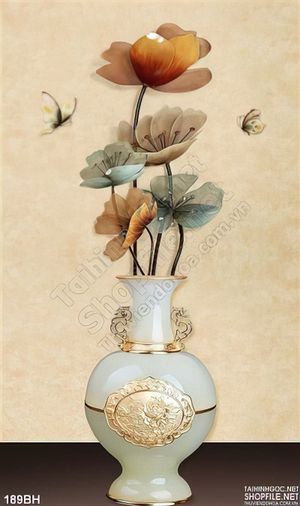 Tranh bình hoa giả ngọc và hoa tinh tế