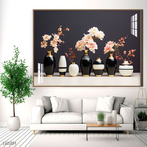 Tranh bình hoa đẹp trang trí tường
