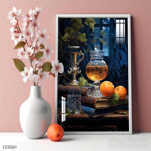 Tranh bình hoa đẹp decor trang trí tường