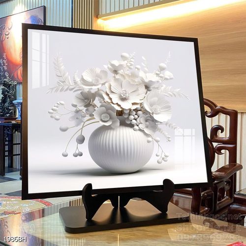 Tranh bình hoa độc đáo trang trí phòng khách 