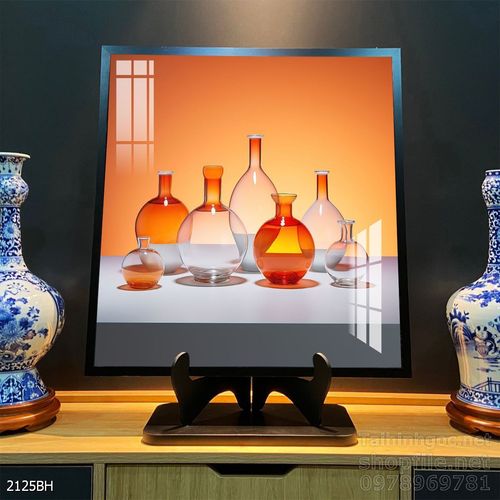 Tranh bình hoa độc đáo trang trí phòng khách 