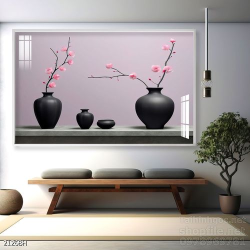 Mẫu tranh bình hoa đẹp hiện đại trang trí tường nhà