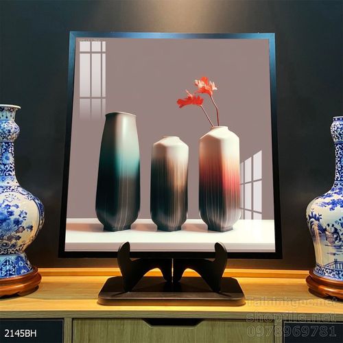 Tranh bình hoa độc đáo trang trí phòng khách 
