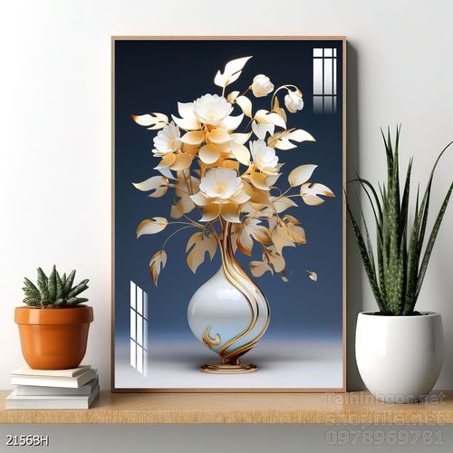 Mẫu tranh bình hoa nghệ thuật decor tường 