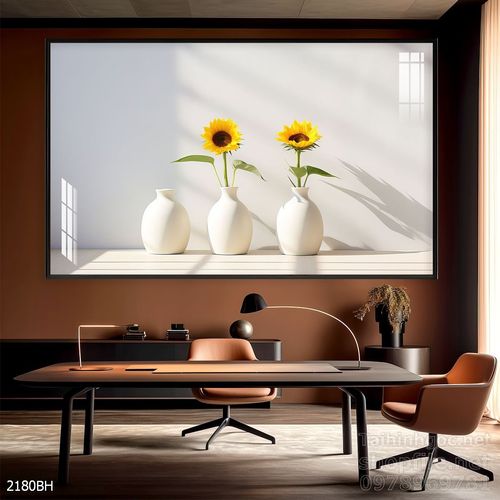 Mẫu tranh bình hoa nghệ thuật decor trang trí tường