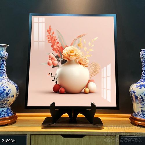 Mẫu tranh bình hoa nghệ thuật decor tường 