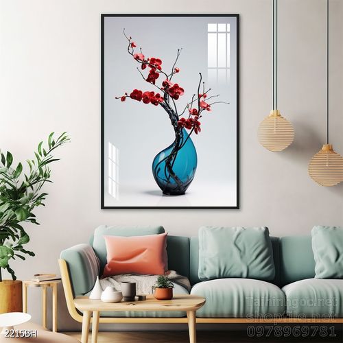 Mẫu tranh bình hoa sang trọng đẹp độc đáo