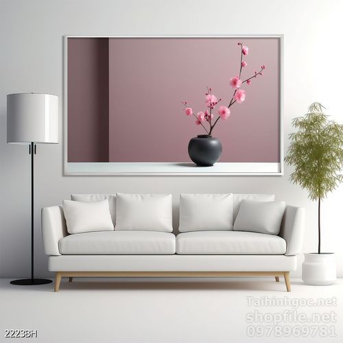 Mẫu tranh bình hoa nghệ thuật decor tường 