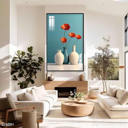 Mẫu tranh bình hoa nghệ thuật decor tường 